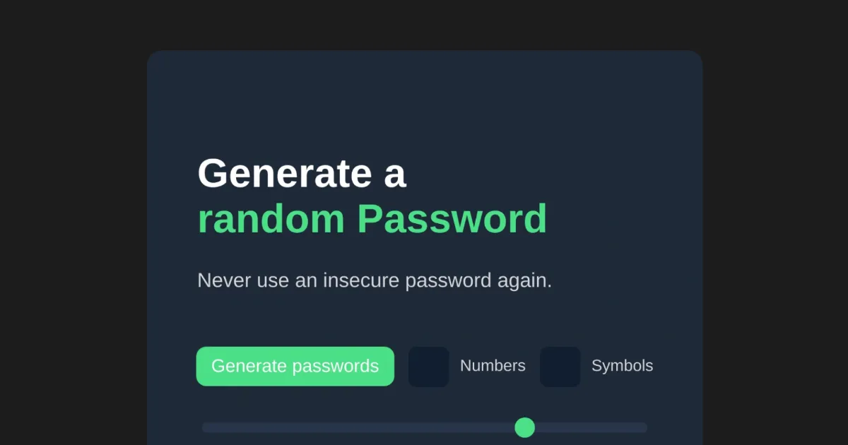 JavaScript Password Generator